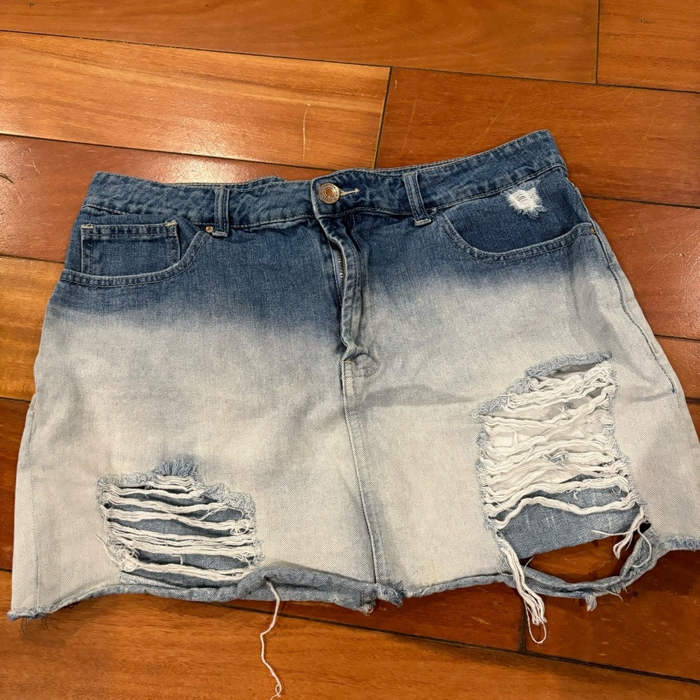 High Rise Denim Skirt